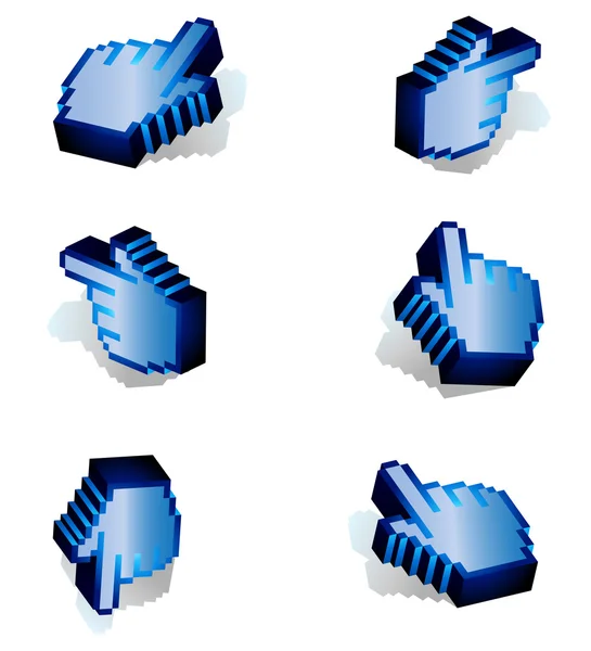 Conjunto de ponteiros de pixel em forma de uma mão — Vetor de Stock