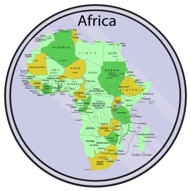 sikke üzerinde Afrika Haritası.