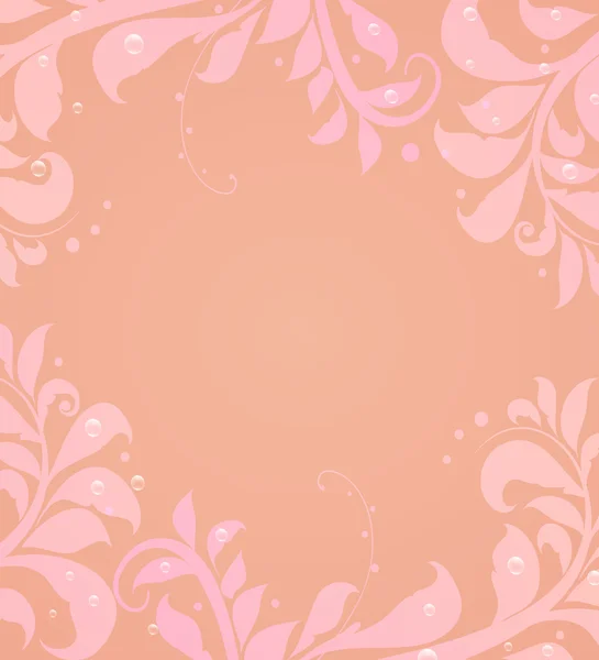 Pink background with angular floral pattern — Stock Vector