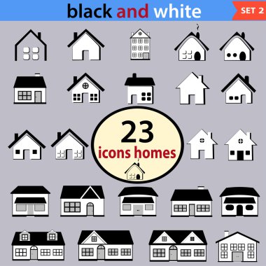 siyah-beyaz evler kümesini