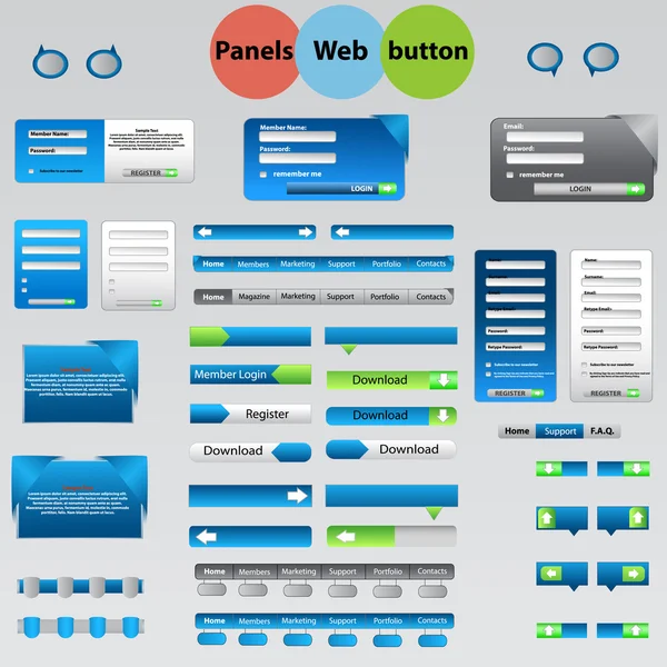 Gran conjunto de paneles web, botones para sus ideas . — Archivo Imágenes Vectoriales