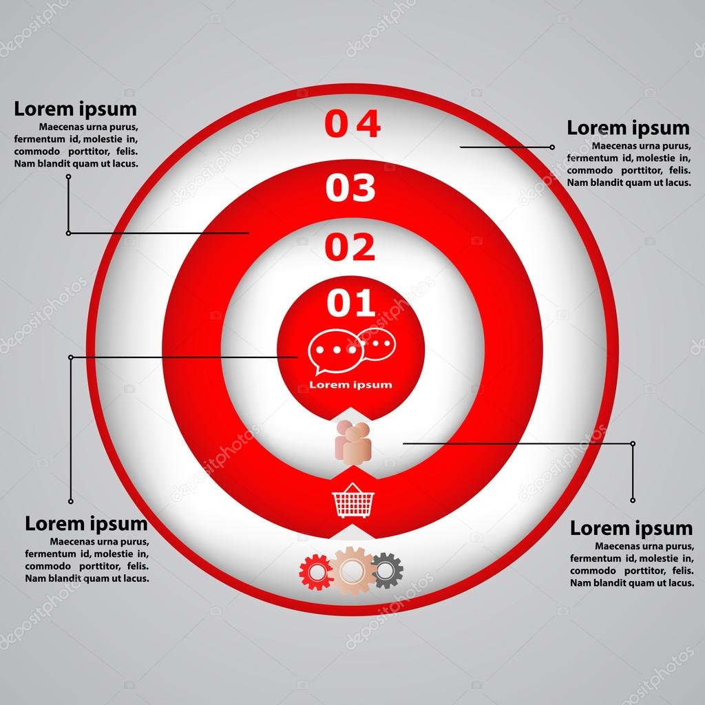 Circular diagram with icons for business concepts