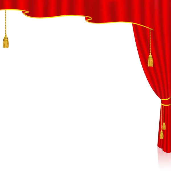 Red Curtain from the right side — Stock Vector