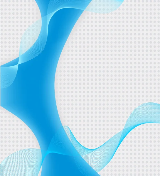 Blauwe achtergrond met golvende lijnen — Stockvector