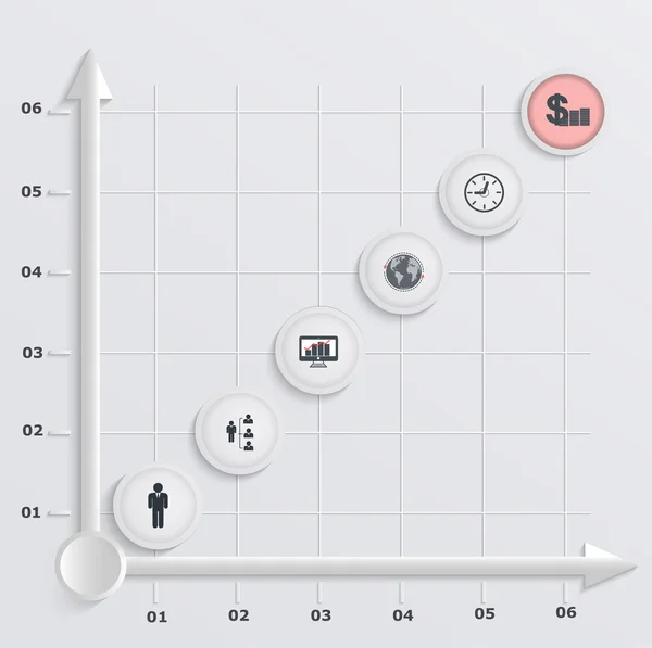Papier schrittweise wirtschaftliche Graphik. Infografik — Stockvektor