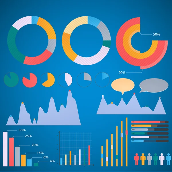 Sæt af grundstoffer infografik – Stock-vektor