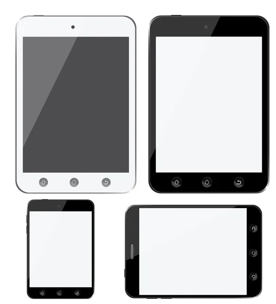 Комплект современных цифровых устройств, смартфонов, планшетов — стоковый вектор