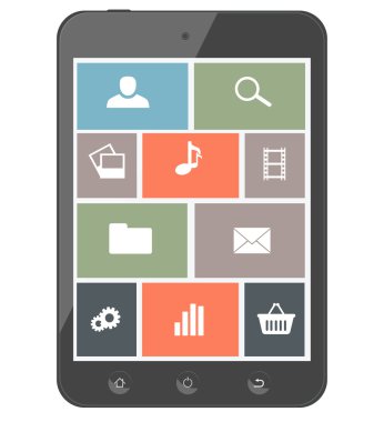 dokunmatik ekran smartphone ile simgeler. tasarım öğeleri