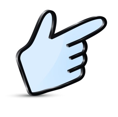 3D işaretçi bir el şeklinde