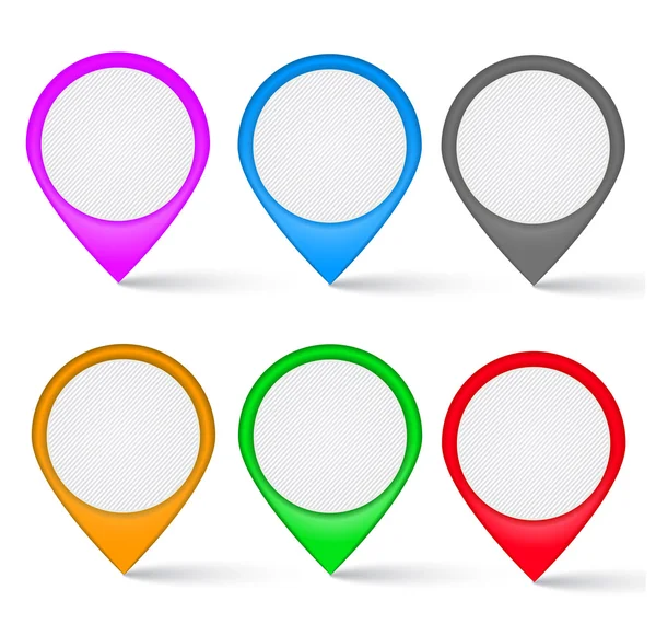 Conjunto de marcadores multicolores del mapa — Vector de stock