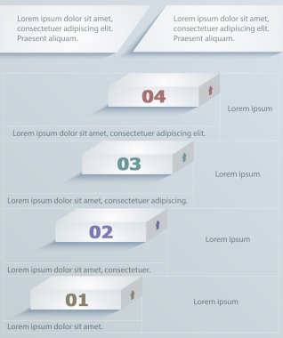 stratejik kağıt şablonu infographics. adım adım. numaralandırılmış ba