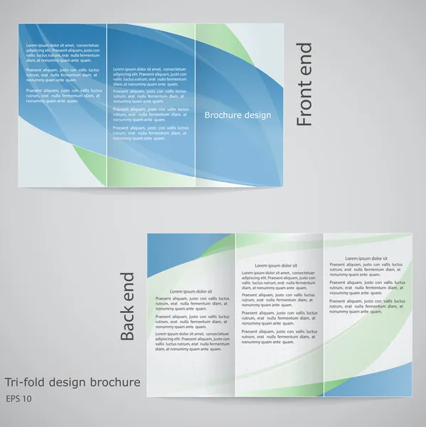 Gevouwen brochureontwerp. brochure sjabloonontwerp grijstinten — Stockvector