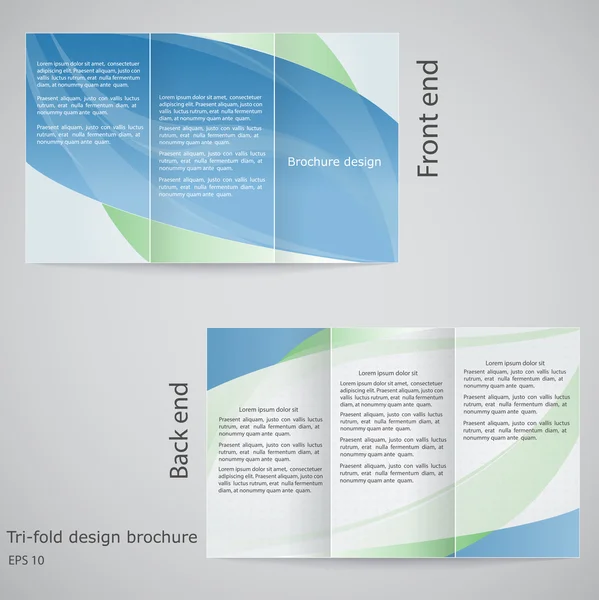 Tri-fold brochure design. Brochure template design in shades of — Stock Vector