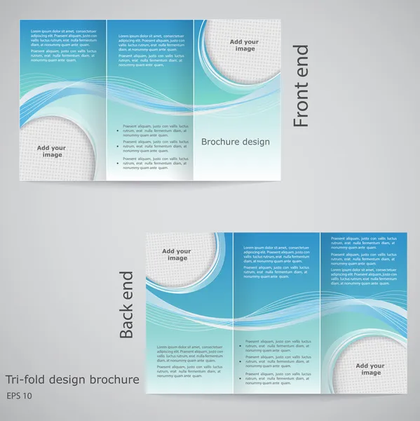 Трёхкратный дизайн брошюры. Дизайн брошюры с голубым цветом Лицензионные Стоковые Иллюстрации