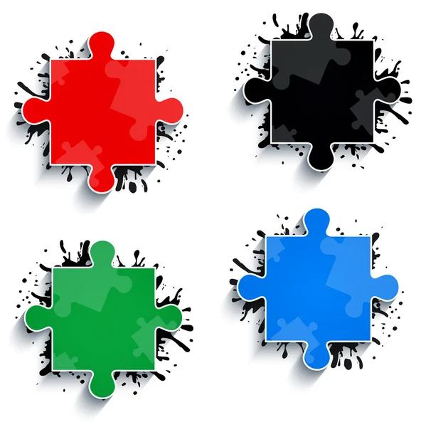 Parts of multicolored puzzles — Stock Vector