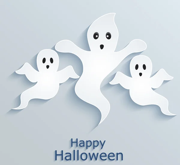 Halloween background with ghosts. — Stock Vector