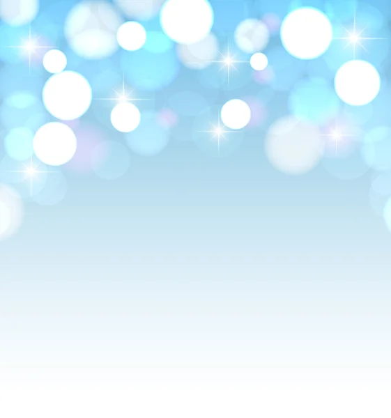 青色の背景にお祝いライト — ストックベクタ