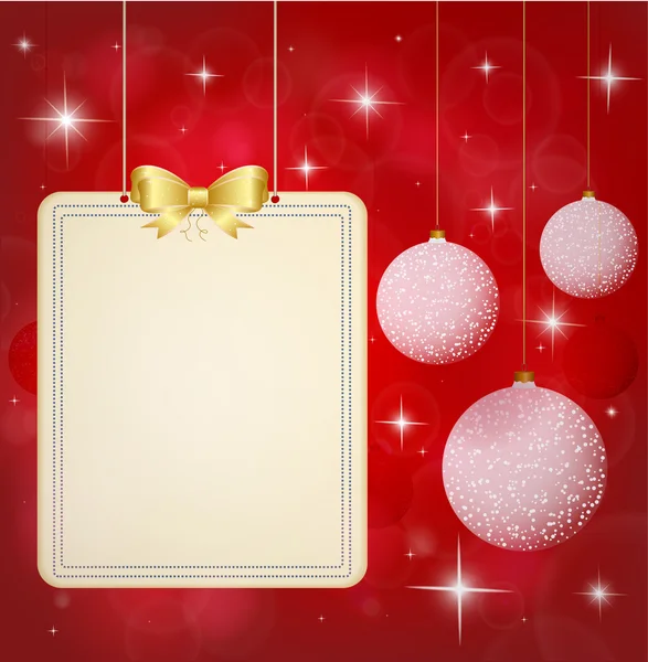 Fond de Noël. Bannière avec boules de Noël festives — Image vectorielle