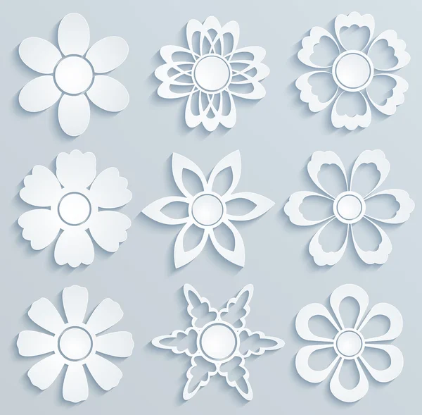 紙の花。紙の飾りのセット — ストックベクタ