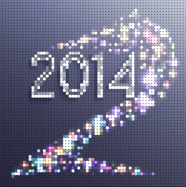 Yeni yıl arka 2014. Mozaik şeklinde at — Stok Vektör