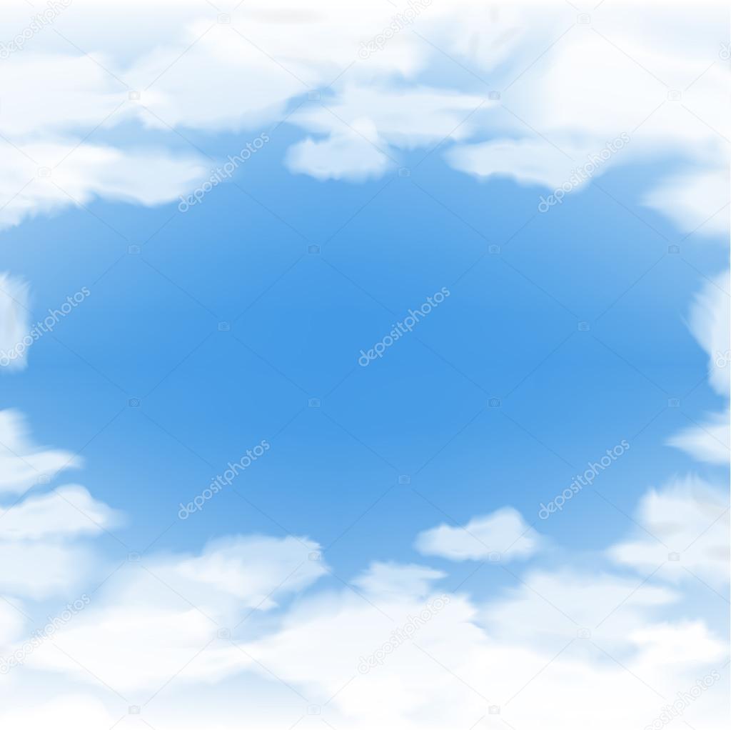 Blue sky with clouds. Abstract blue background of speech.