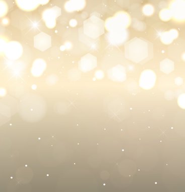 Golden holiday background. Flickering lights with stars clipart
