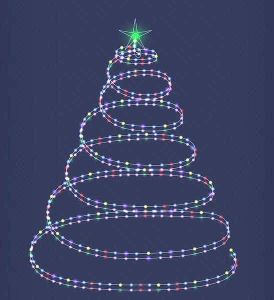 Glinsterende kerstboom. — Stockvector