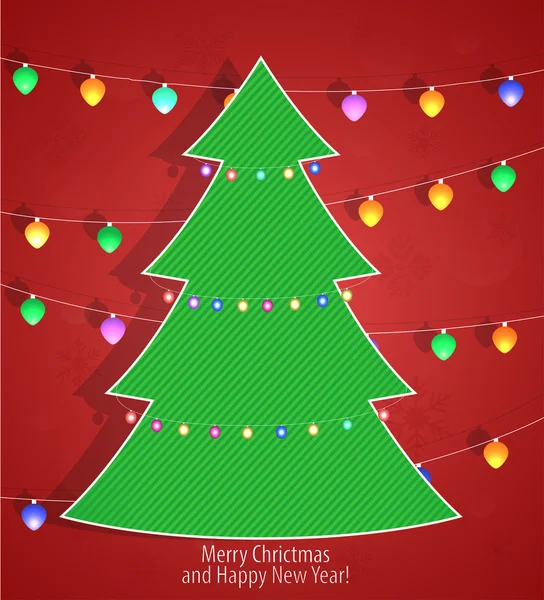 Christmas background with Christmas tree — Stock Vector