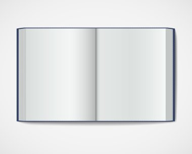 boş, açık bir kitap. Dergi ciltli