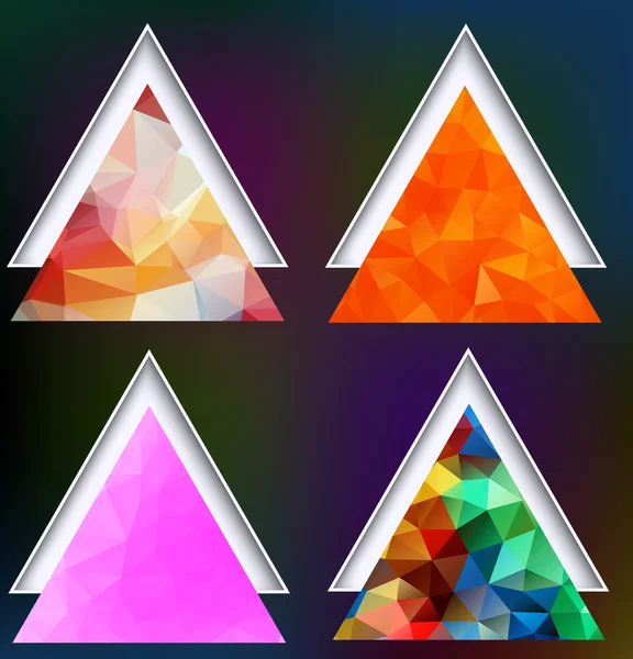 Πολυγωνικό γεωμετρικά σχήματα. σύνολο τρίγωνα στο πίσω μέρος θολή — Διανυσματικό Αρχείο