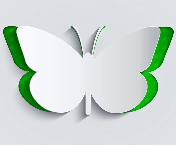 Papier vlinder. Decoratie, wenskaart — Stockvector