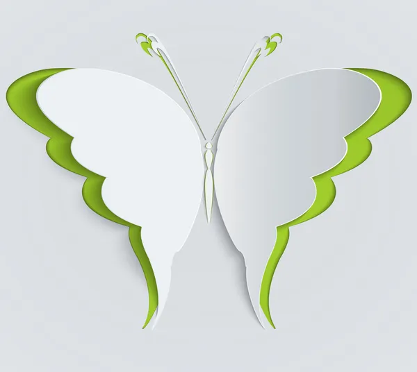 Papier papillon. Décoration, carte de vœux — Image vectorielle