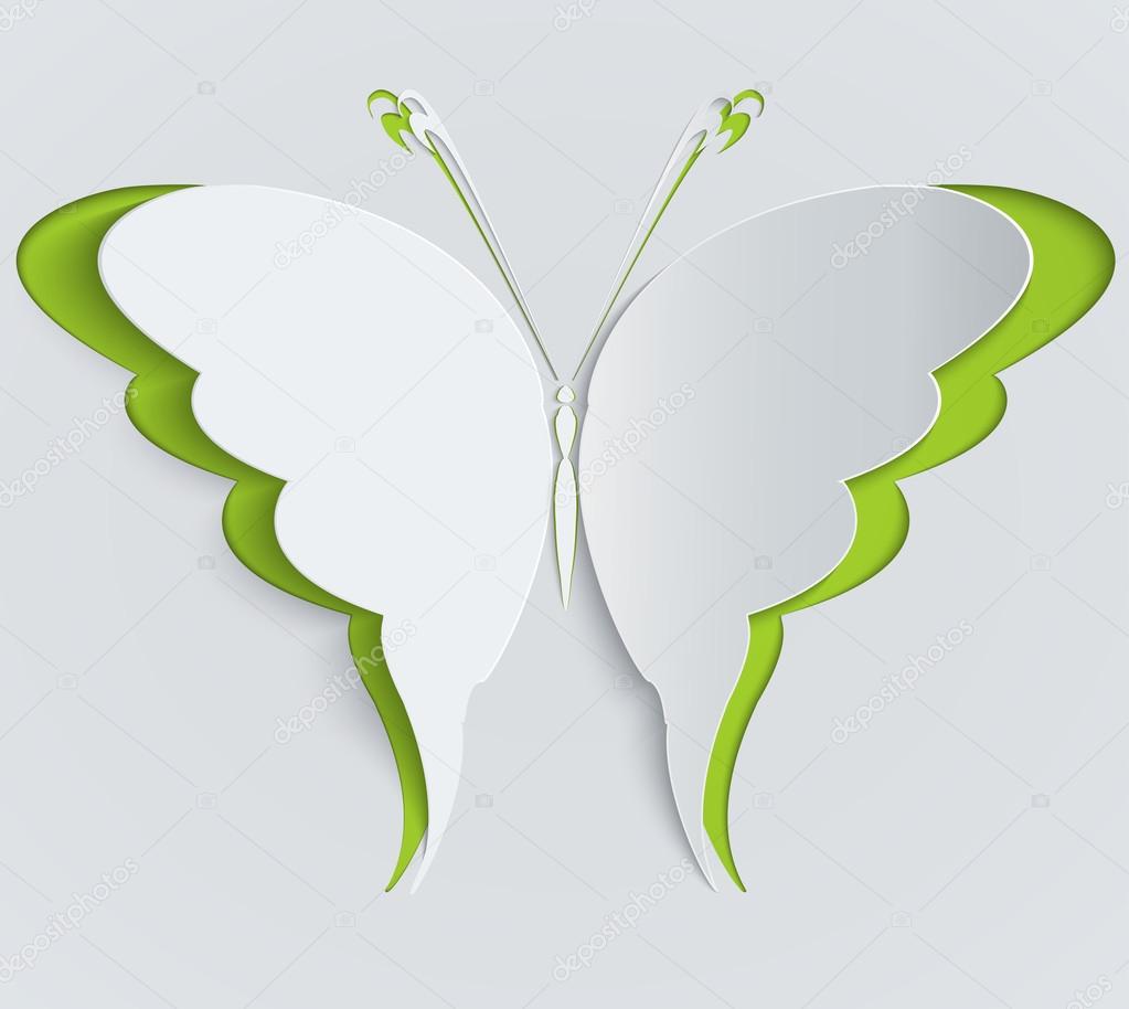 Paper butterfly. Decoration, greeting card
