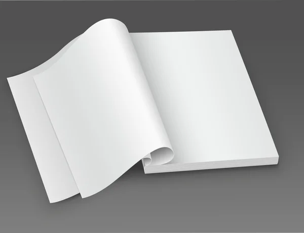 Bílé prázdné otevřené časopis. — Stockový vektor