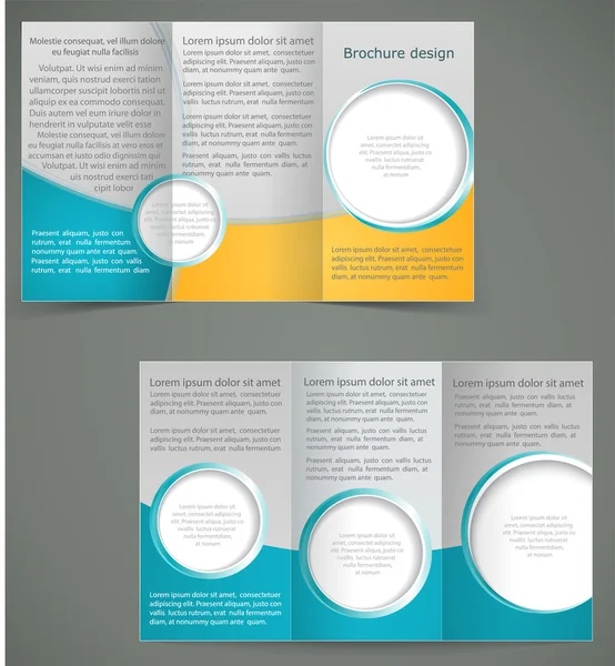Vector green brochure layout design with yellow elements, busine — Stock Vector