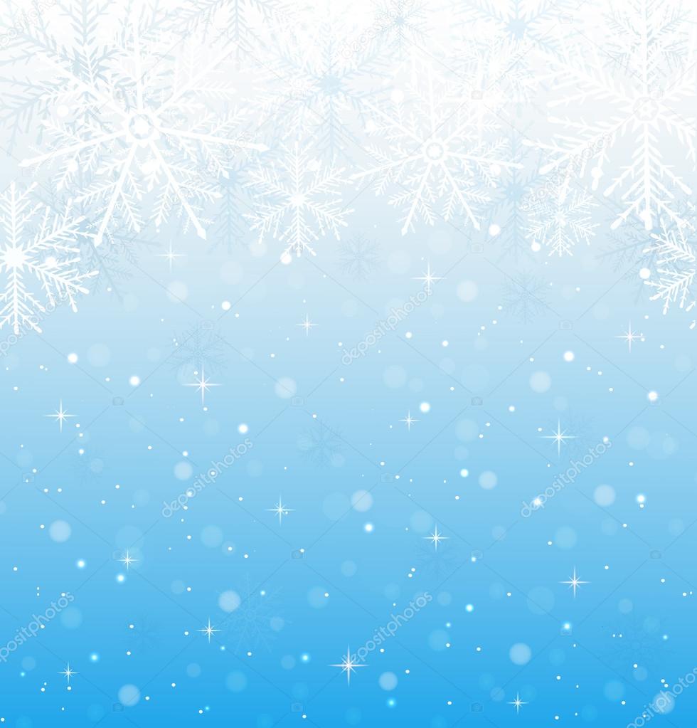 Blue background with snowflakes.