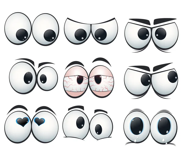 Мультфильм глаза с различными взглядами — стоковый вектор
