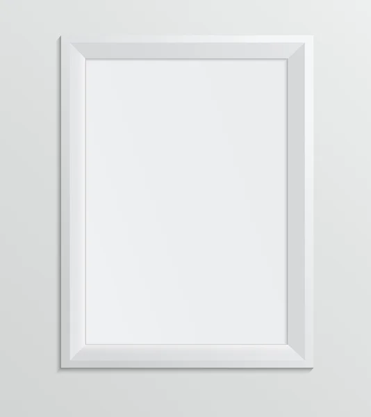 Leerer weißer Rahmen auf weißem Hintergrund, Design im Format DIN A4 — Stockvektor