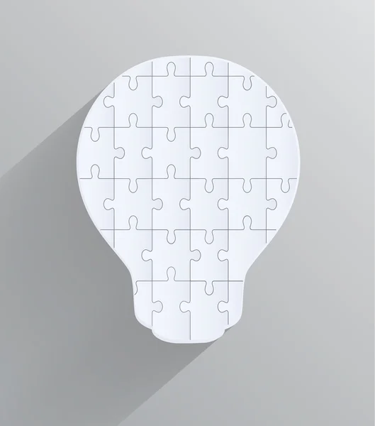 Лампочка з шматочками головоломок, творчий дизайн головоломки з l — стоковий вектор