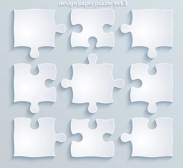 Parts of colorful puzzles. Set of 8, 4, 10 vector pieces — Stock Vector