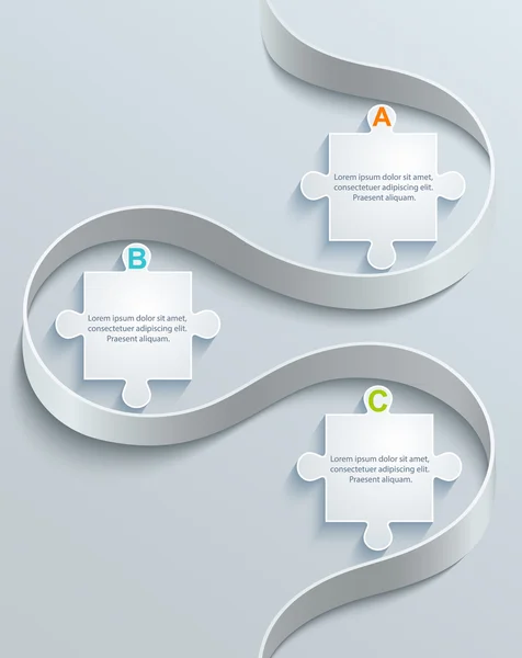 Parte abstrata de elementos de quebra-cabeças passos infográficos — Vetor de Stock