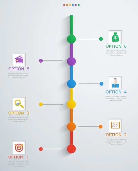 Linha do tempo, modelo de infográficos com estrutura stepwise —  Vetores de Stock