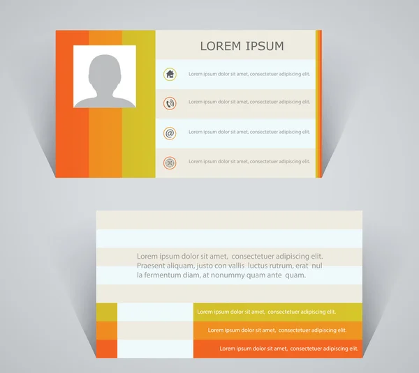 Cartão de visita, layout simples com listras coloridas —  Vetores de Stock