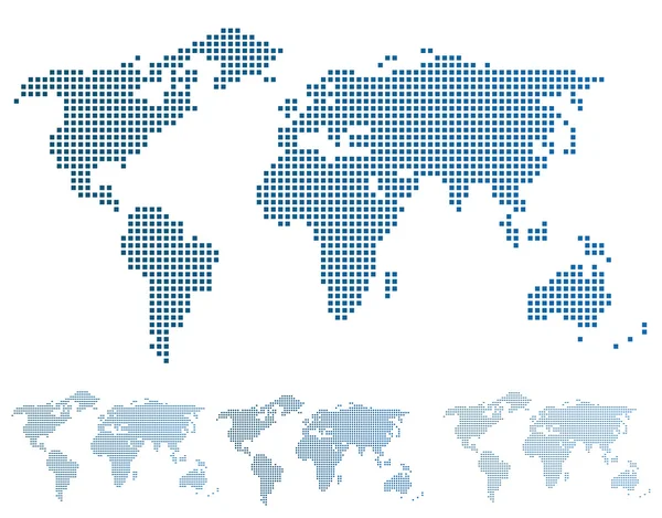 Mapa mundial en píxeles . — Archivo Imágenes Vectoriales