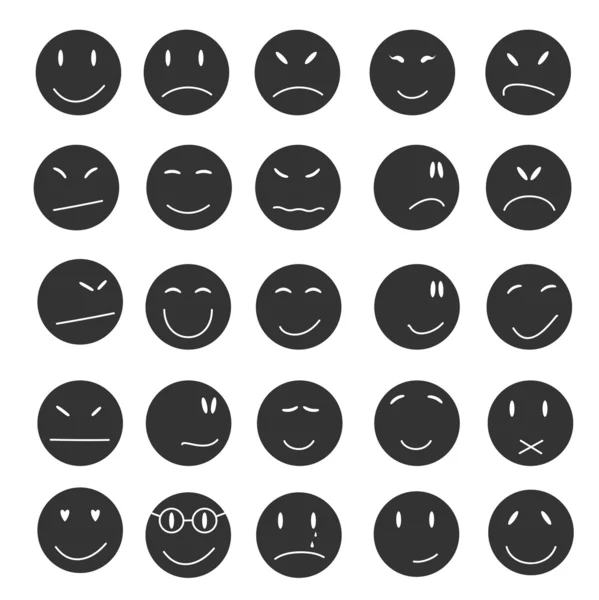 Uśmiech ikony zestaw wyrażeń emotsii. — Wektor stockowy
