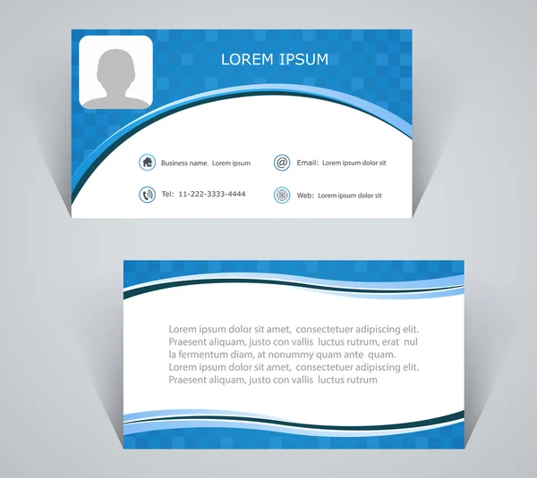 Επαγγελματική κάρτα, απλό μοτίβο του μπλε χρώματος — Διανυσματικό Αρχείο