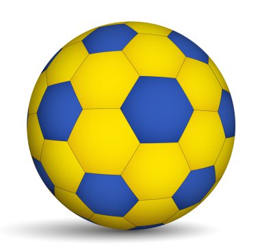 Futbol topu mavi ve sarı renk