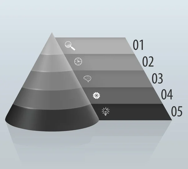 Finanční pyramida s čísly s kartami — Stockový vektor