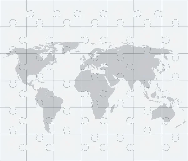 Mapa světa s puzzle — Stockový vektor
