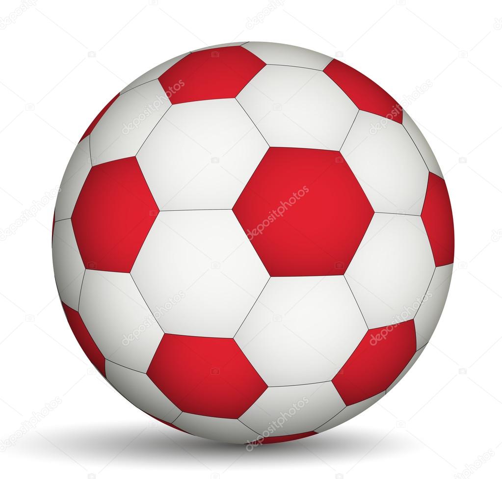 football ball red- of white color